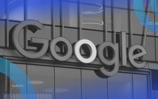 The Google logo on the front of a building.