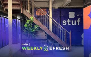 A stairway runs through a Stuf self-storage space.