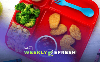 A tray of plant-based nuggets and sides.