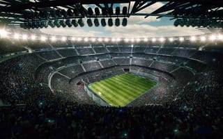 photo of a big sports stadium shot from the audience stands