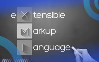 XML image of an acrostic explaining that XML stands for extensible markup language.