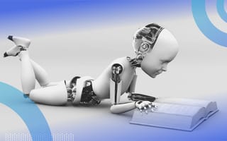 A robot reading a book. The expectation maximization algorithm is used to estimate the parameters of probabilistic models.