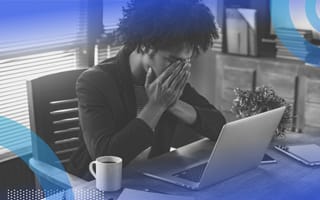 A frustrated customer at a computer. Excellent user experiences hinge on a frictionless experience.