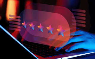 A digital employee rating their experience 5 out of 5 stars.