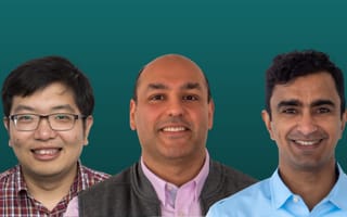 XetHub co-founders Yucheng Low, CEO (left), Rajat Arya (center) and Ajit Banerjee (right) pose for a photo.