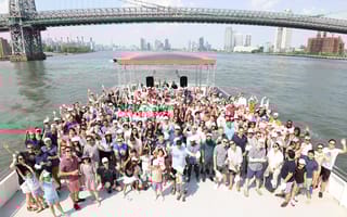 company photo near the water in nyc
