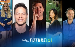 Five Austin tech founders featured in a collage of side-by-side images.