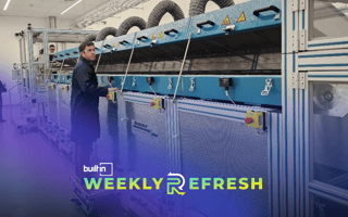 An Advent Technologies employee oversees manufacturing production of fuel cell systems.