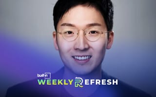 Amogy co-founder and CEO Seonghoon Woo appears above the Built In Weekly Refresh logo.
