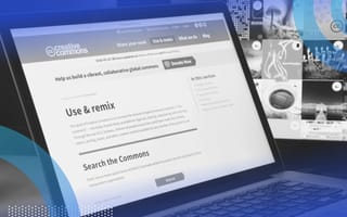 The Creative Commons website displayed on a laptop