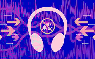 A pair of noise cancelling headphone blocking out noise.