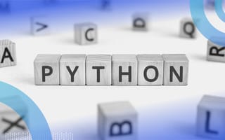 The word Python formed from a string of characters.