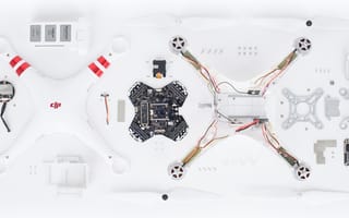 SkySafe's drone elements laid out against a white table