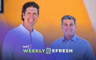Ben Wright (left) is the founder and former CEO of Velocity Global. Frank Calderoni (right) is the company's new CEO pose for a photo.