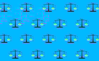 Pattern of scales illustrations to show the concept of pay transparency