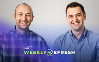 Lyft co-founders Logan Green and John Zimmer pose for a photo.