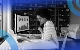 A woman working on data analytics concept for covariance matrix