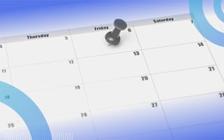 A calendar with a pin in it