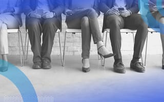 People waiting for a job interview. One new dynamic in the market is thousands of applicants per job.