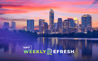 A sunset photo of the Austin skyline.