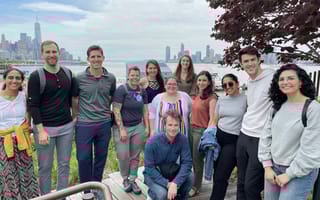 The Spring Health team in front of the New York skyline
