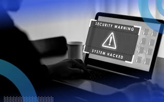 Person on computer showing data breach