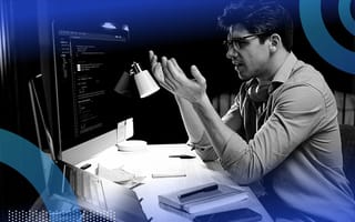 Confused engineer representing question mark operator