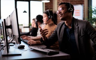 sales people on calls
