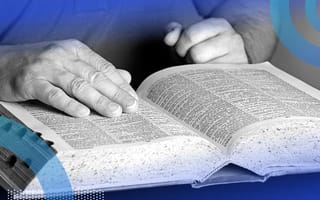 Person reading dictionary