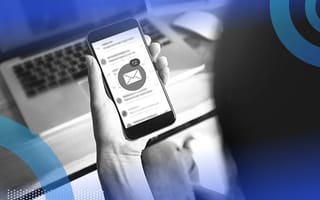 Person receiving email on phone