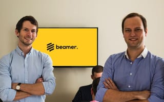 Beamer Co-founders Spencer Coon and Mariano Rodriguez pose for a photo.