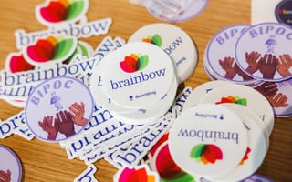 Photo of stickers featuring Benchling ERG logos