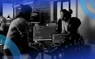 software developers working on code