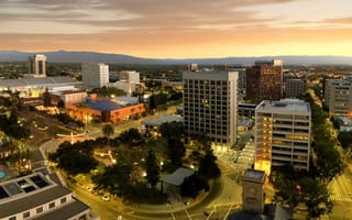 aerial view of san jose at night
