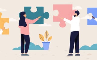 An illustration of people putting together a puzzle