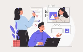 Developers and designers work together to build an application.