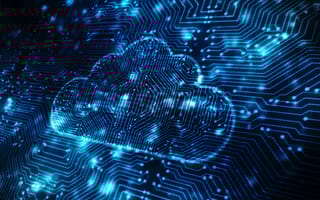 A rendering of a cloud covered in technology spots is pictured.