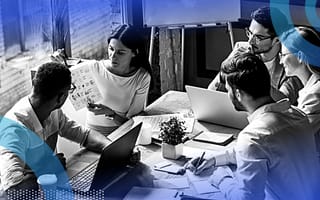 Product and marketing team working together at a table