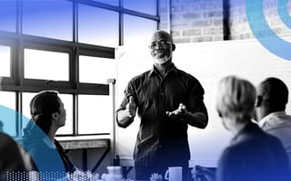 Business leader giving presentation to new sales reps