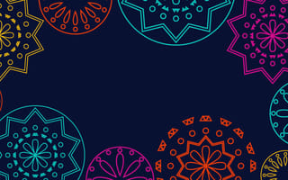 Perforated bright patterns Papel Picado pattern on a color background