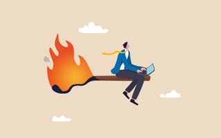 An illustration of a burnt out employee