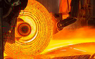 A roll of hot metal is depicted.