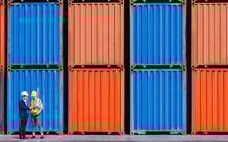 a photo of shipping containers from a supply chain company