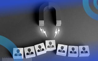 A magnet attracting one employee from a group.