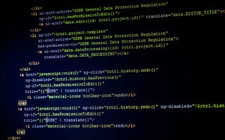 Lines of code are displayed on a computer monitor.