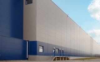 The exterior of a warehouse is pictured.