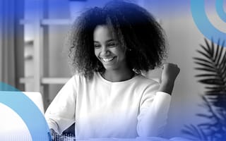 A woman looking happy.