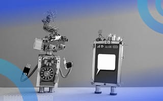 A robot talking to a robot.