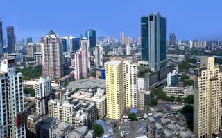 Software companies line the Mumbai skyline.