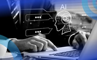 A person at a computer screen with an AI image.